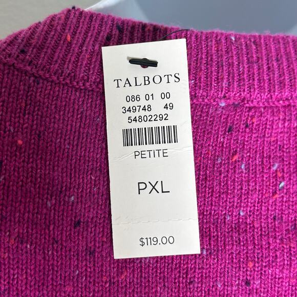 Talbots Women's Kitty Tweed Open Neck Shift Sweater Dress XL Petite New - Picture 6 of 10